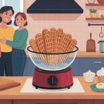 illustration d'un gaufrier lagrange avec famille en cuisine