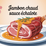 jambon chaud sauce échalote sur table de bistrot