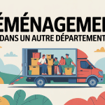 je déménage dans un autre département illustration vectorielle moderne