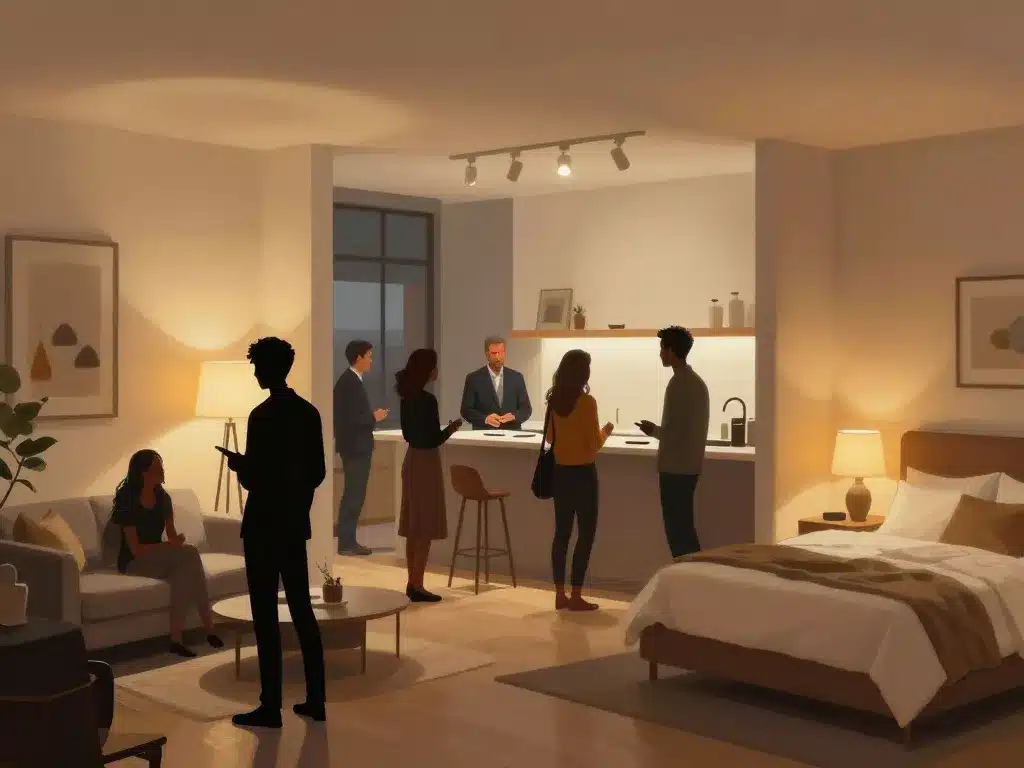 Clients en magasin Keria Plan de Campagne testant luminaires