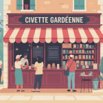 illustration stylisée la civette gardéenne bureau tabac-presse village