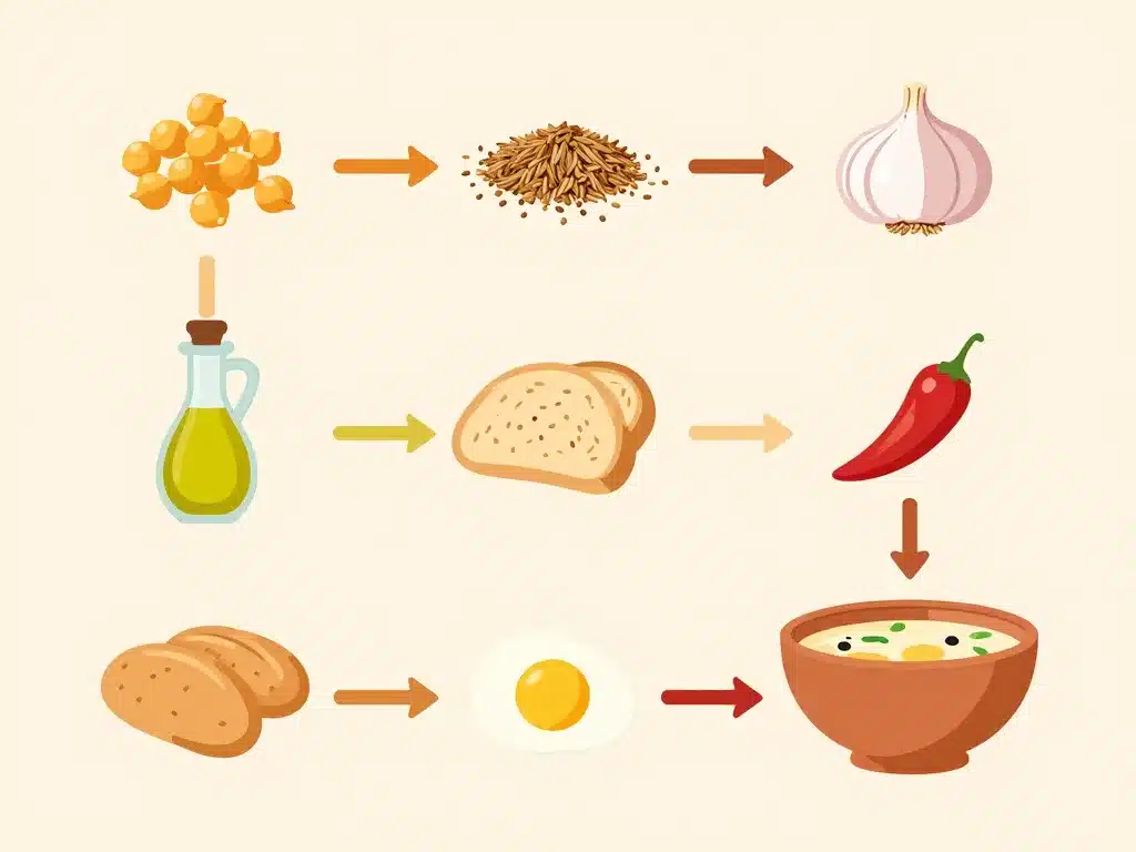 préparation lablabi ingrédients étapes schéma visuel