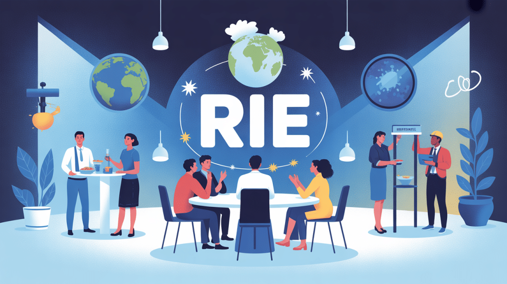 illustration moderne des rie en entreprise