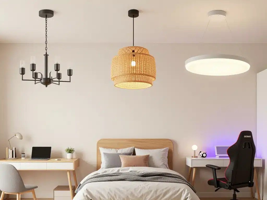 lustre chambre ado différents styles dans chambre moderne