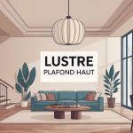 illustration lustre plafond haut moderne décor élégant