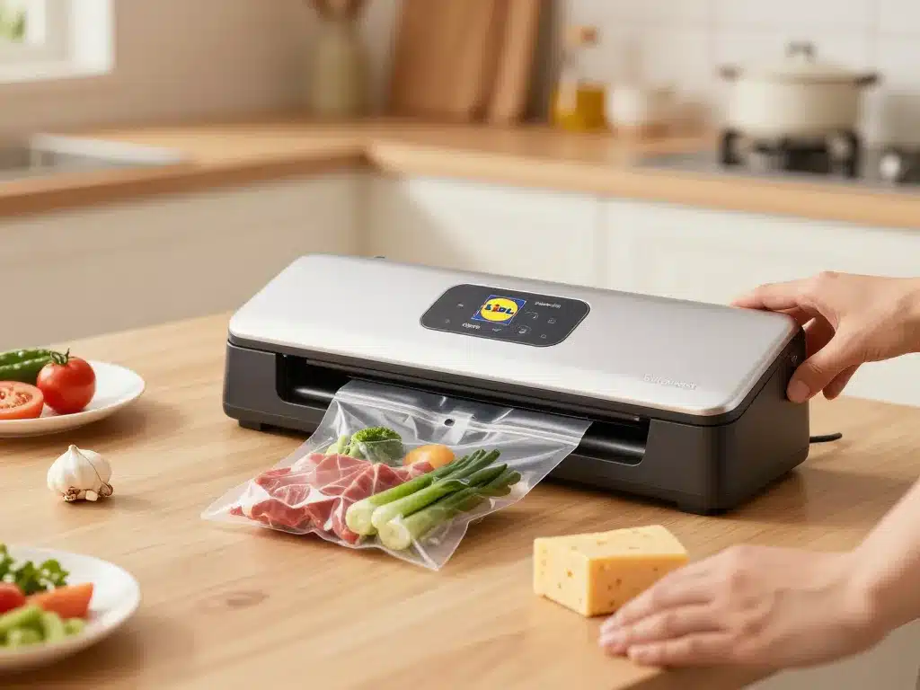 machine sous vide lidl silvercrest en action sur un plan de travail