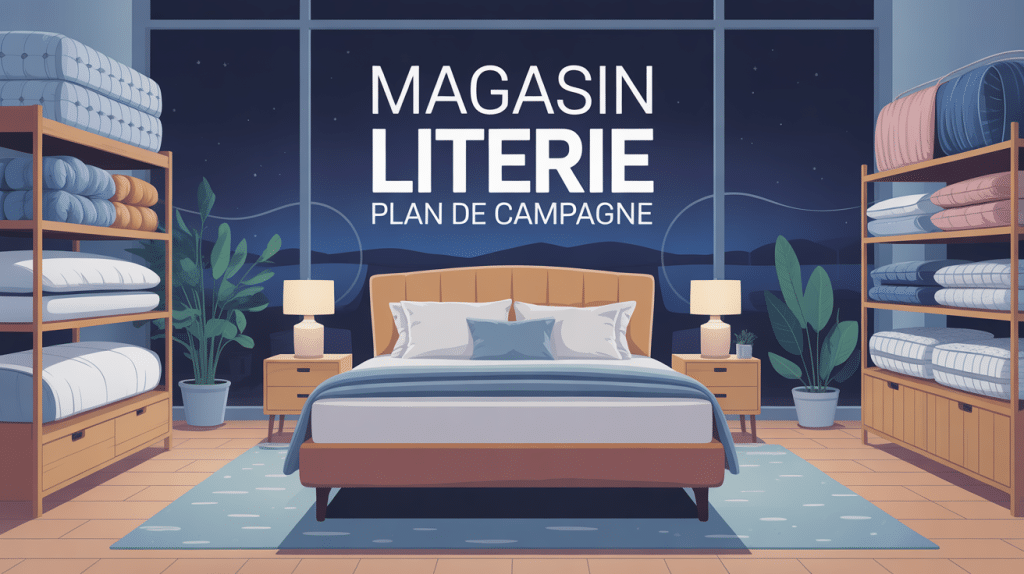 magasin literie Plan de Campagne illustration moderne