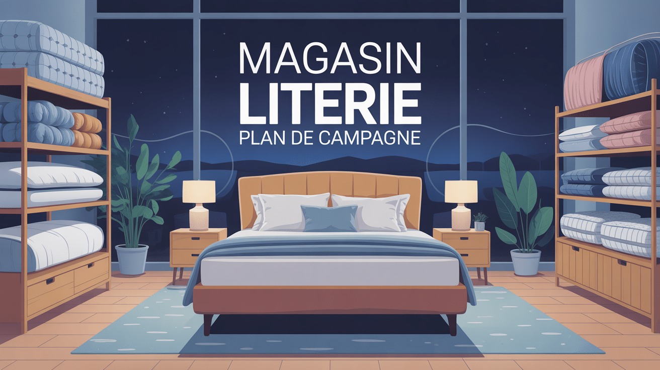 magasin literie Plan de Campagne illustration moderne