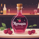 marasquin illustration bouteille cerises bar pâtisserie