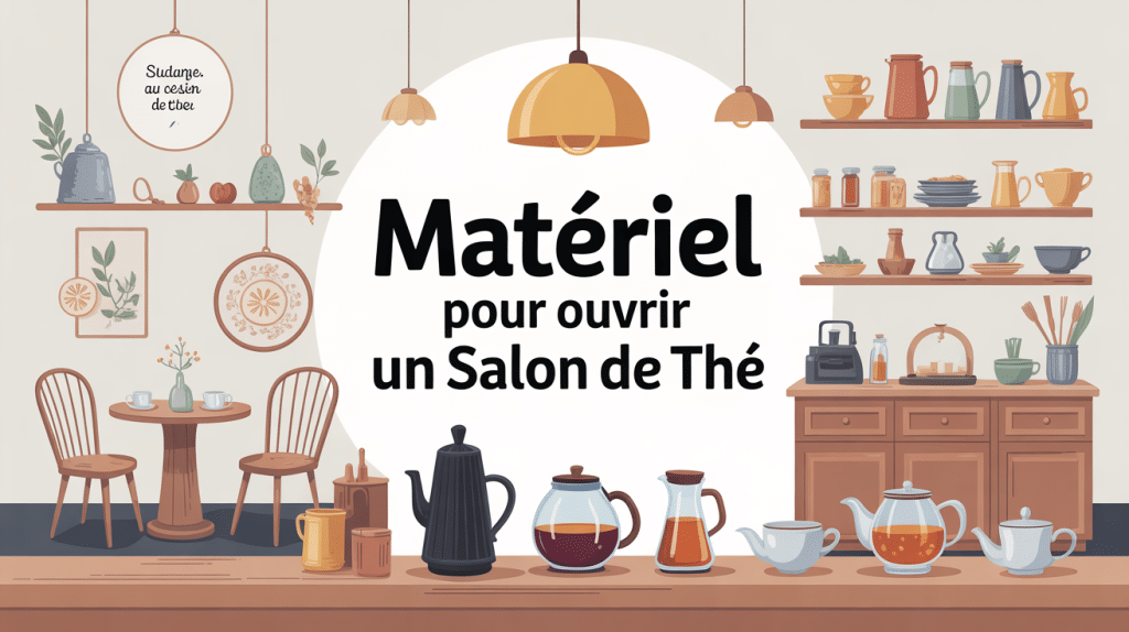 matériel nécessaire pour ouvrir un salon de thé illustration vectorielle