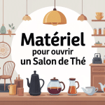 matériel nécessaire pour ouvrir un salon de thé illustration vectorielle