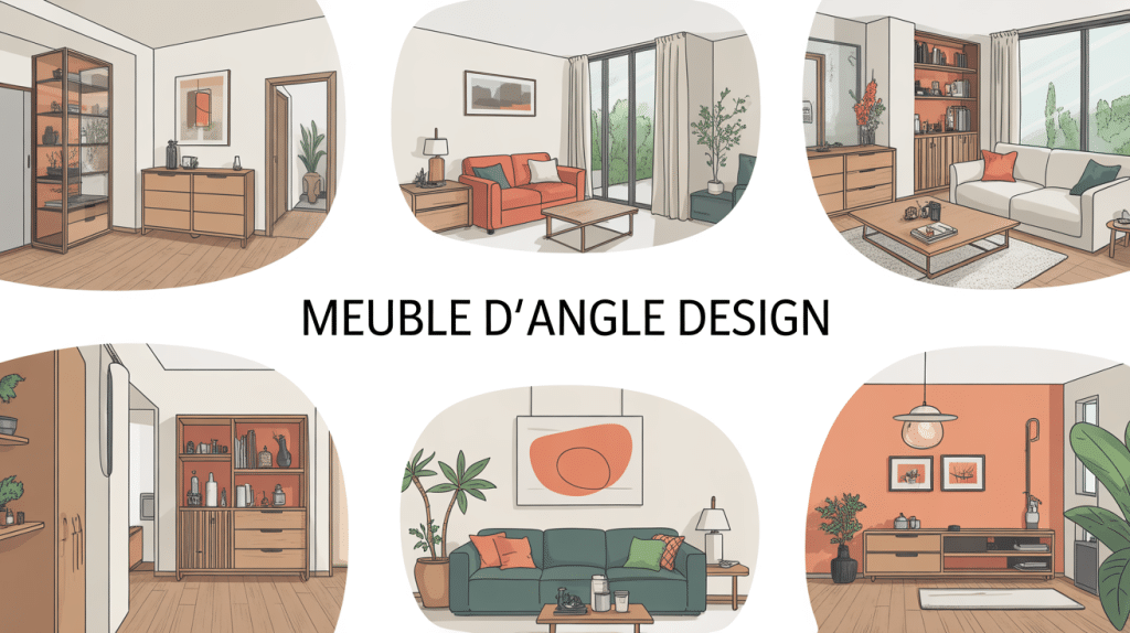 illustration meuble d angle design pièce moderne