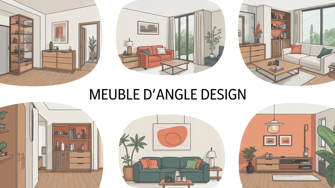 illustration meuble d angle design pièce moderne