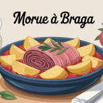 morue a braga servie avec pommes de terre et huile d'olive