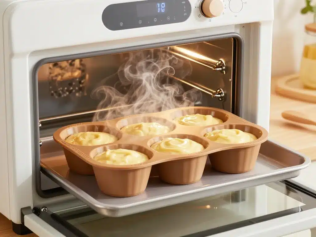 scène cuisson moule silicone au four