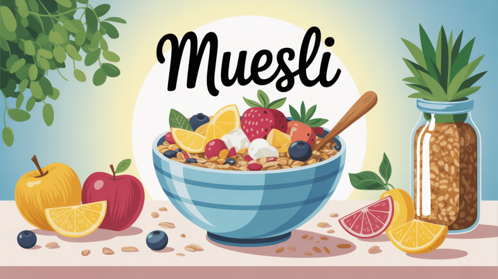 grand bol muesli sain avec fruits frais céréales oléagineux