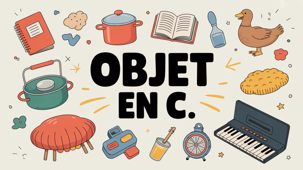 Illustration objets en c divers, style moderne