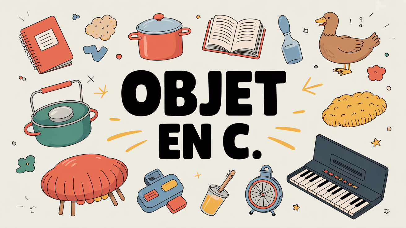 Illustration objets en c divers, style moderne