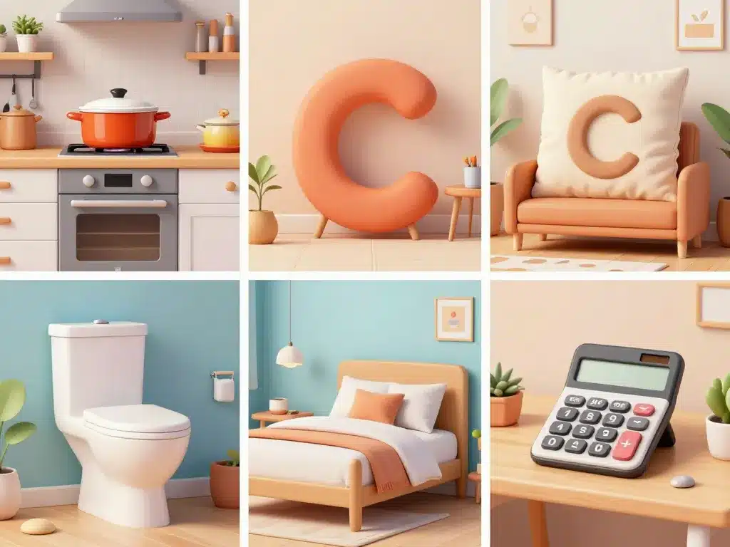 Objets en c cuisine salon chambre bureau