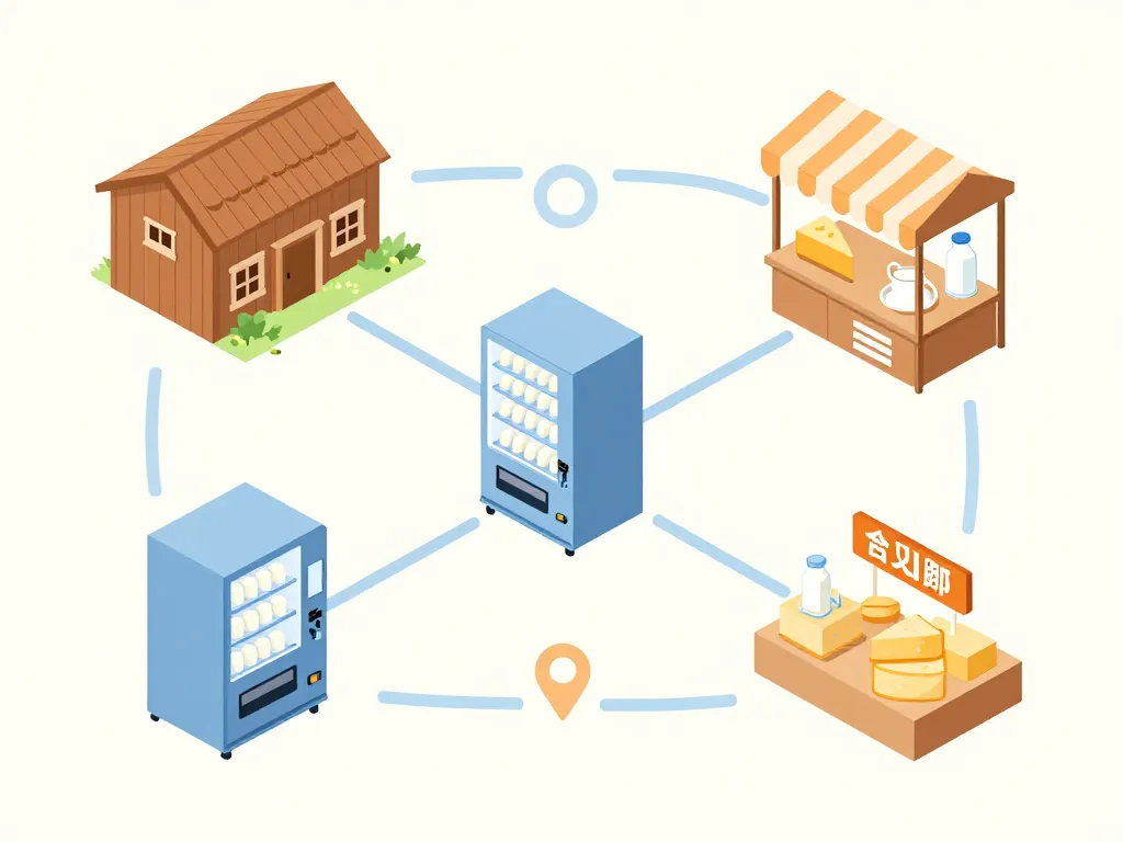 ou acheter du lait cru schéma points de vente ferme marché distributeur