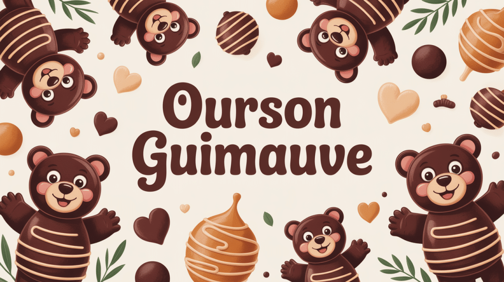 composition d'oursons guimauve dans un décor enfant gourmand