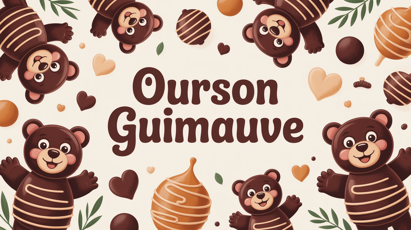 composition d'oursons guimauve dans un décor enfant gourmand