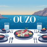 ouzo table verres mezzés ambiance festive