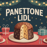 panettone lidl avis sur une table de Noël décorée