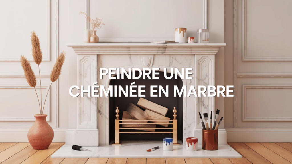 illustration peindre du marbre cheminee ambiance moderne