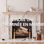illustration peindre du marbre cheminee ambiance moderne