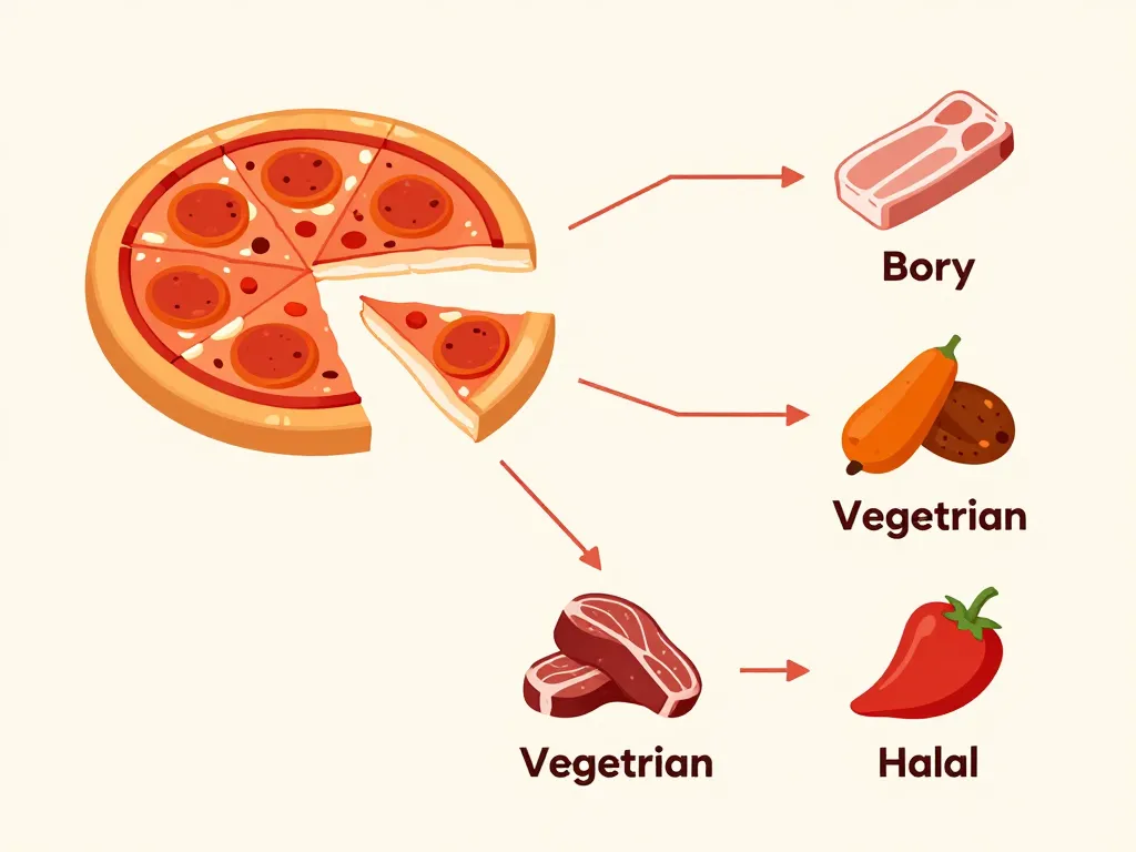 diagramme visuel ingrédients et variantes pepperoni