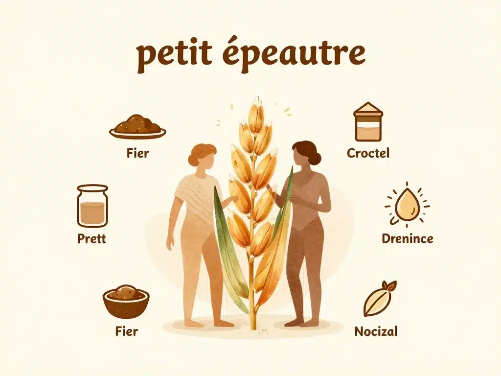 Symbole nutrition petit épeautre fibres protéines minéraux