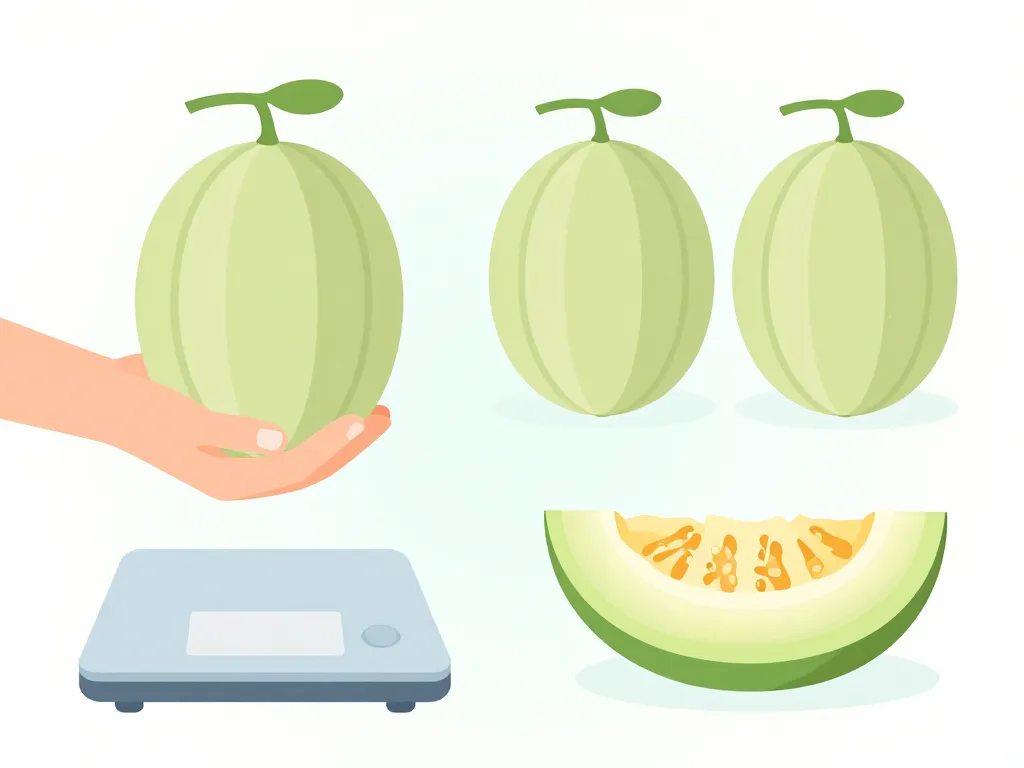 poid melon estimer sans balance avec main et tranches
