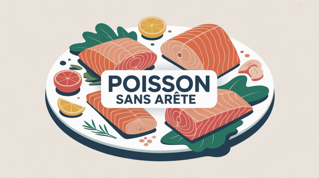 Illustration filets de poisson sans arête sur assiette ambiance familiale