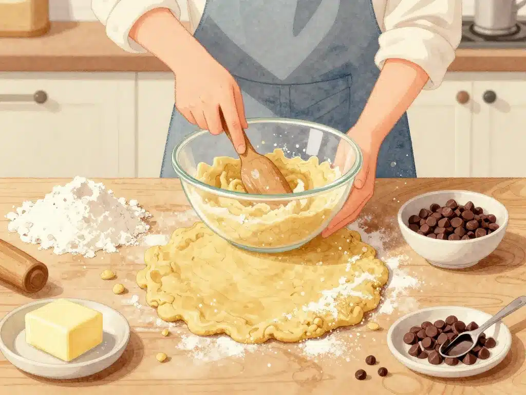 etapes preparation pate a cookie crue maison