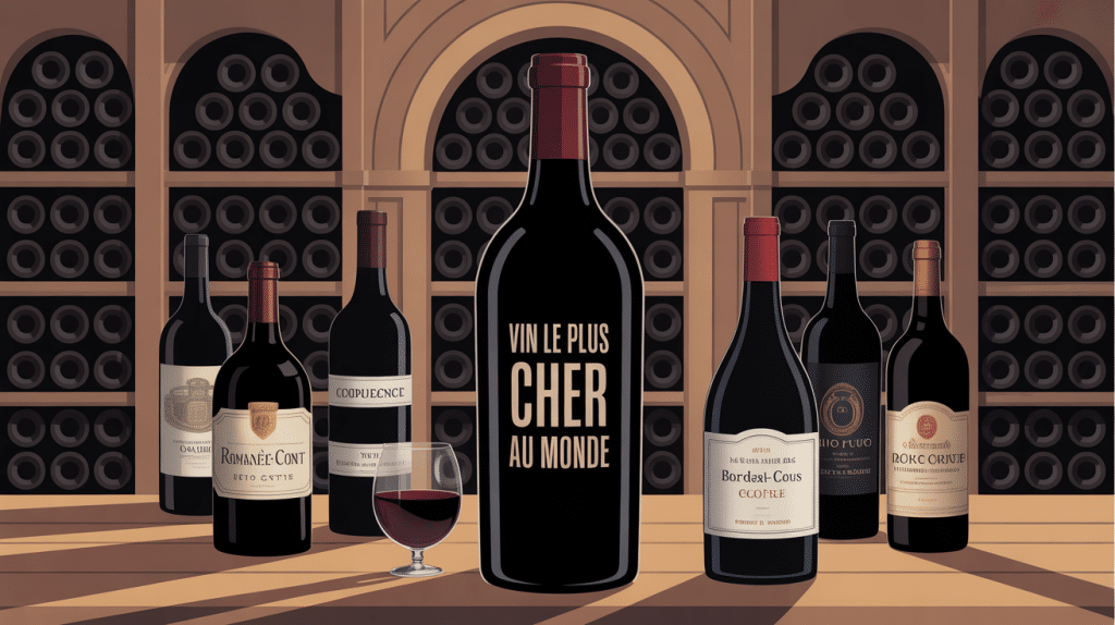 illustration luxe du vin le plus cher au monde dans une cave