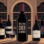 illustration luxe du vin le plus cher au monde dans une cave