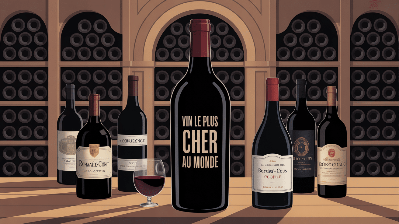 illustration luxe du vin le plus cher au monde dans une cave