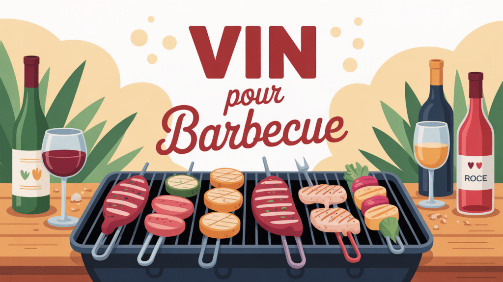 quel vin avec barbecue illustration barbeque, grillades et verres de vin