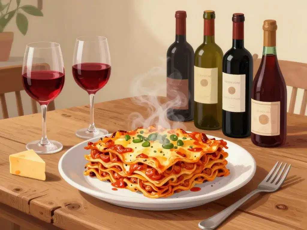 quel vin avec lasagnes lasagnes bolognaise et vin rouge