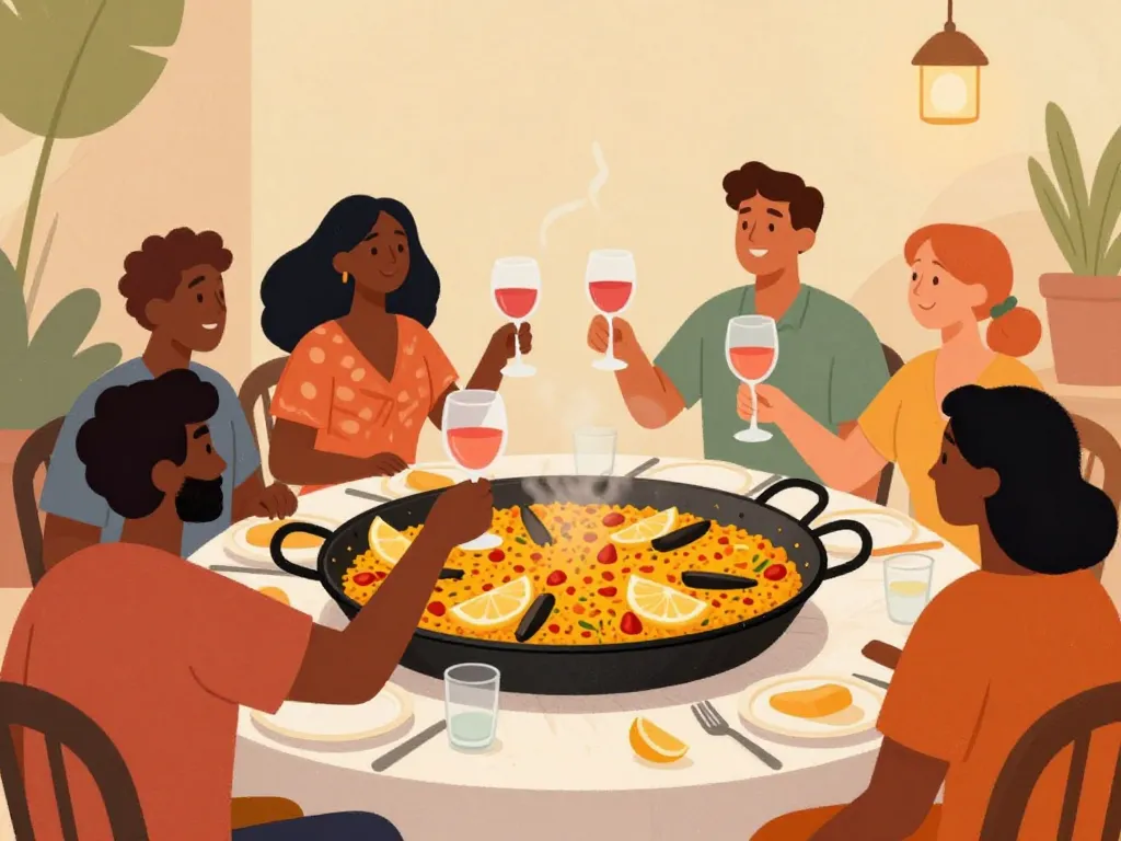 quel vin avec paella rosé et rouge repas convivial