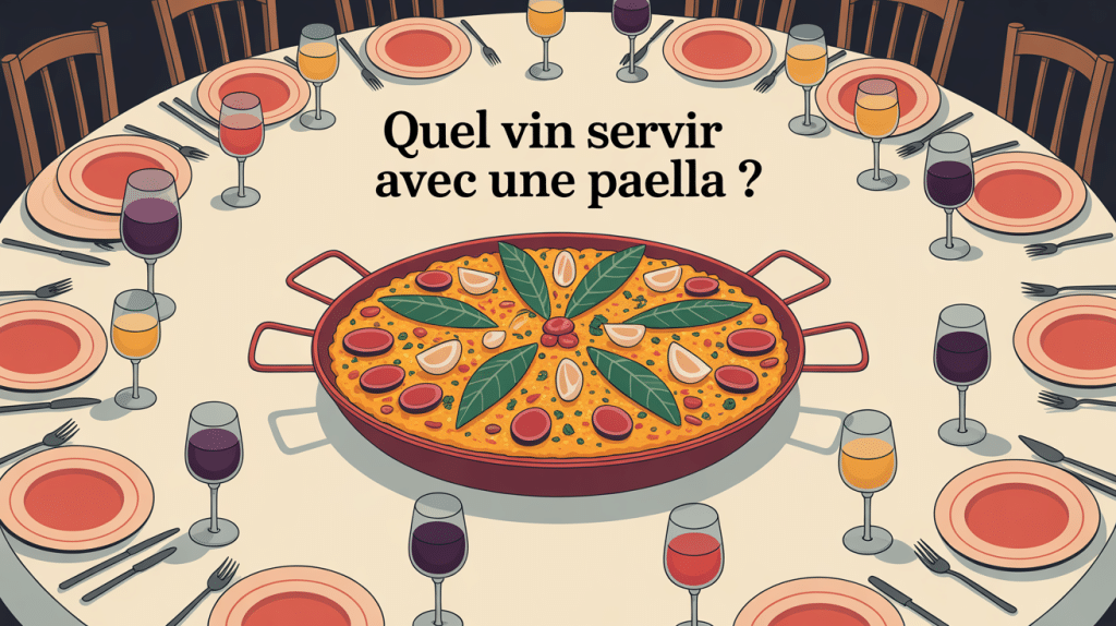 quel vin avec paella table conviviale et verres de vin
