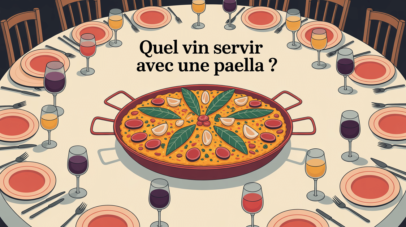 quel vin avec paella table conviviale et verres de vin