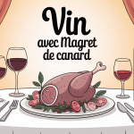 Quel vin avec un magret de canard, magret et vin rouge sur table gastronomique