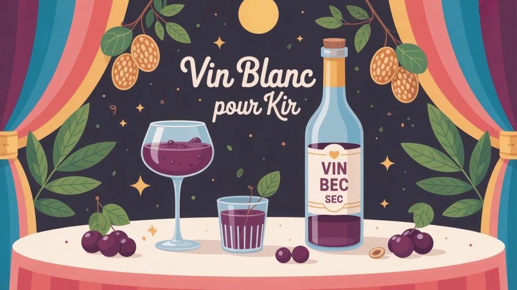 Illustration convivialité vin blanc pour kir