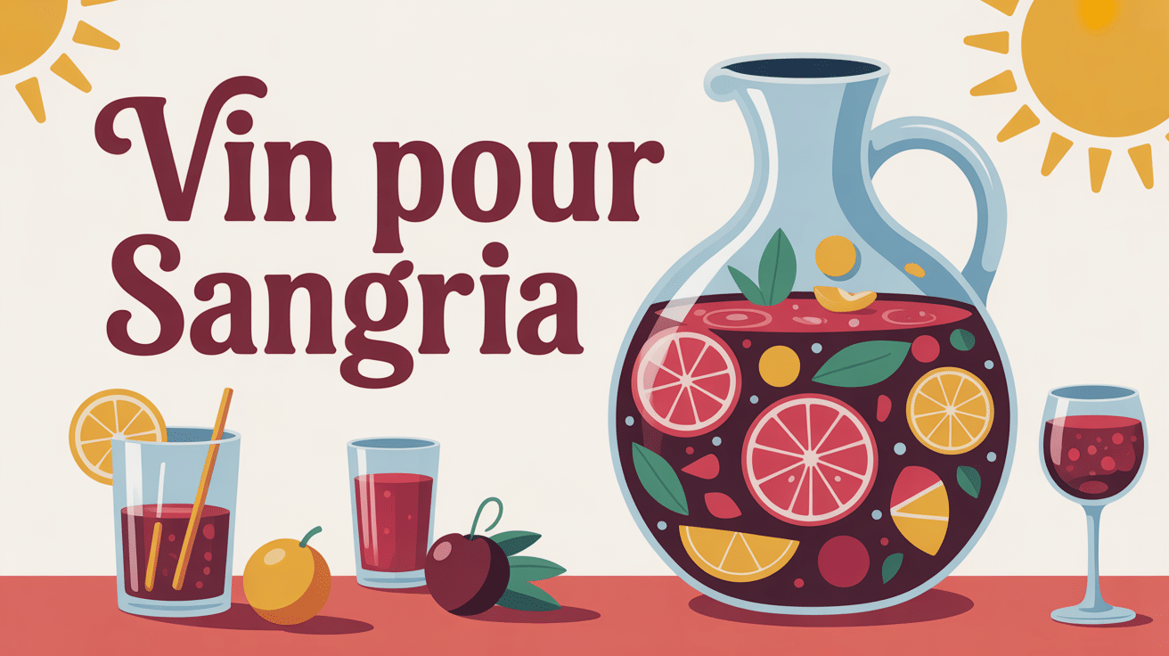 illustration festive quel vin pour la sangria carafe et fruits