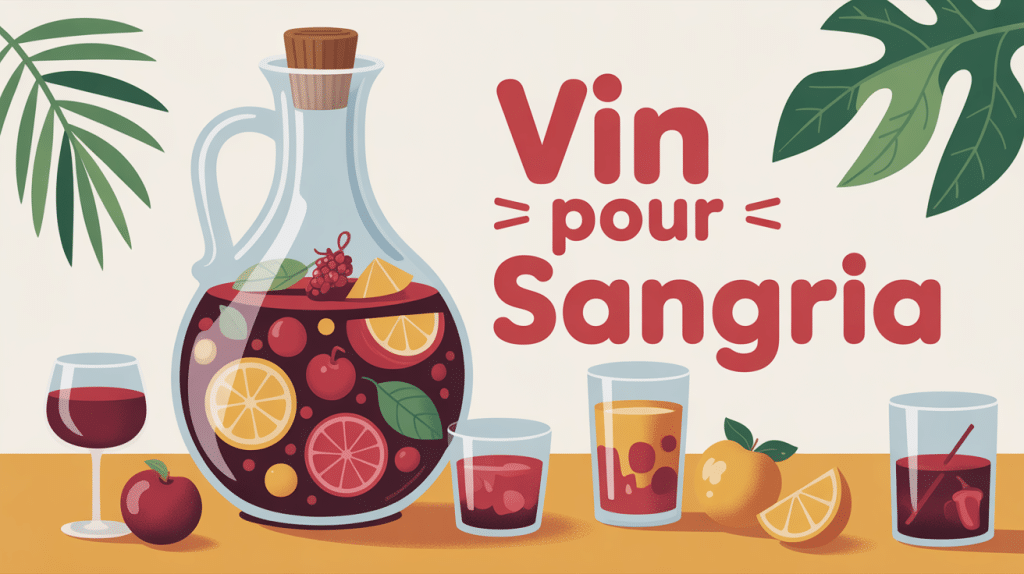 illustration festive quel vin pour la sangria carafe et fruits