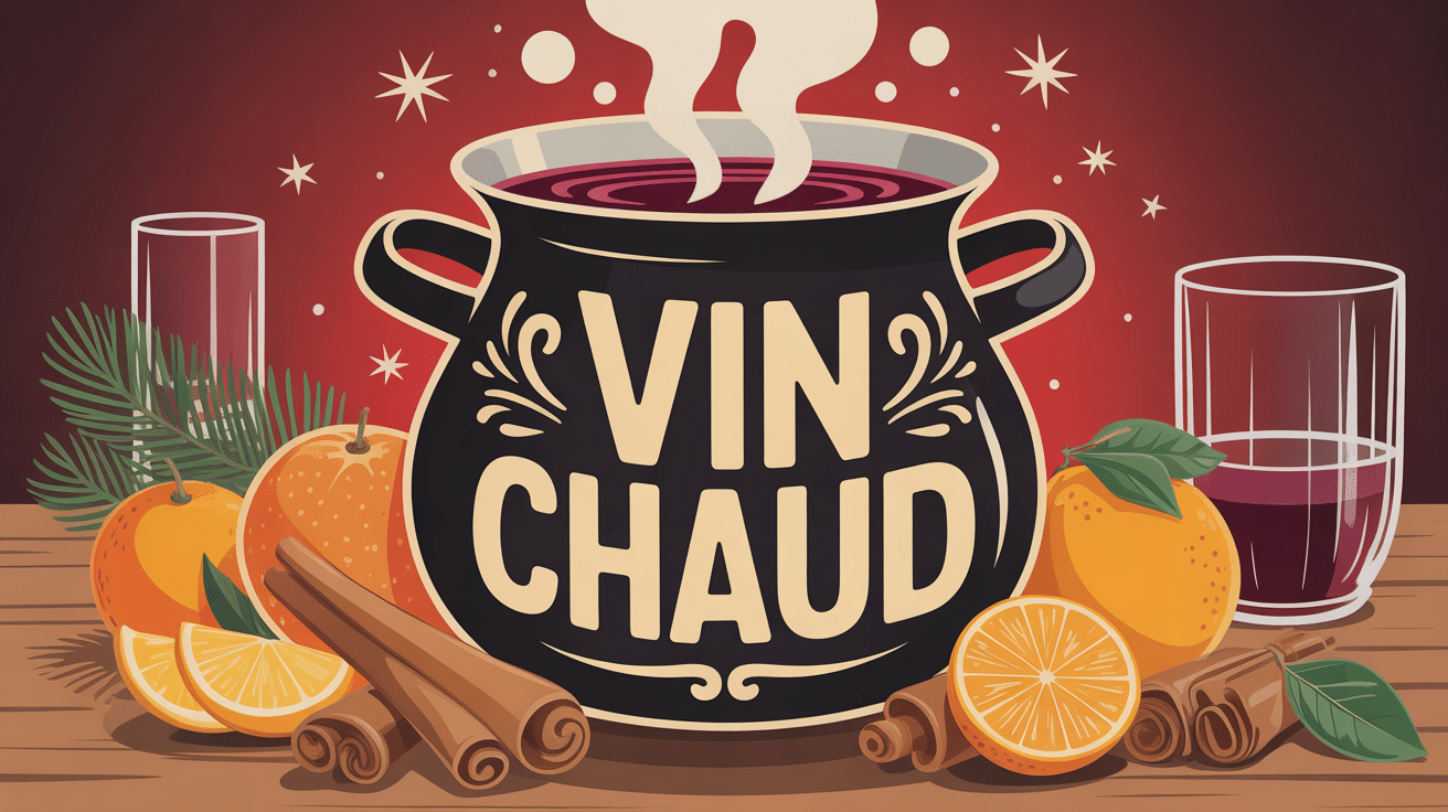 illustration chaleureuse quel vin pour le vin chaud avec épices et marmite