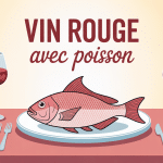 Table élégante avec poisson et verres de vin rouge clair, quel vin rouge avec poisson