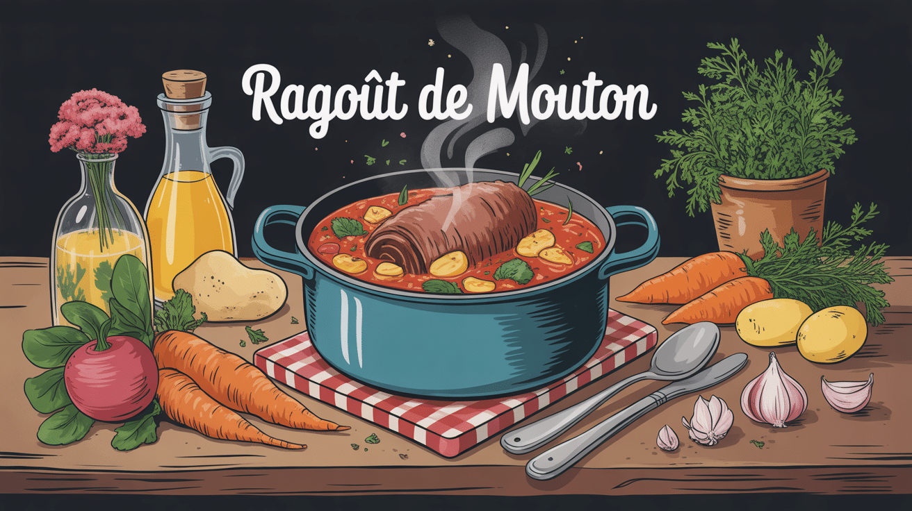 ragout de mouton en cocotte avec légumes frais